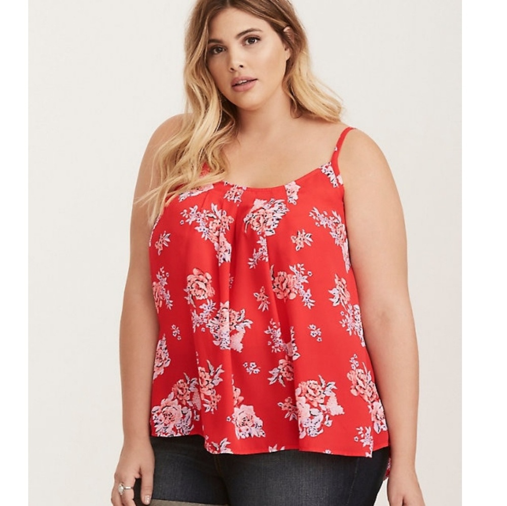 Torrid Floral pleated Georgette swing cami